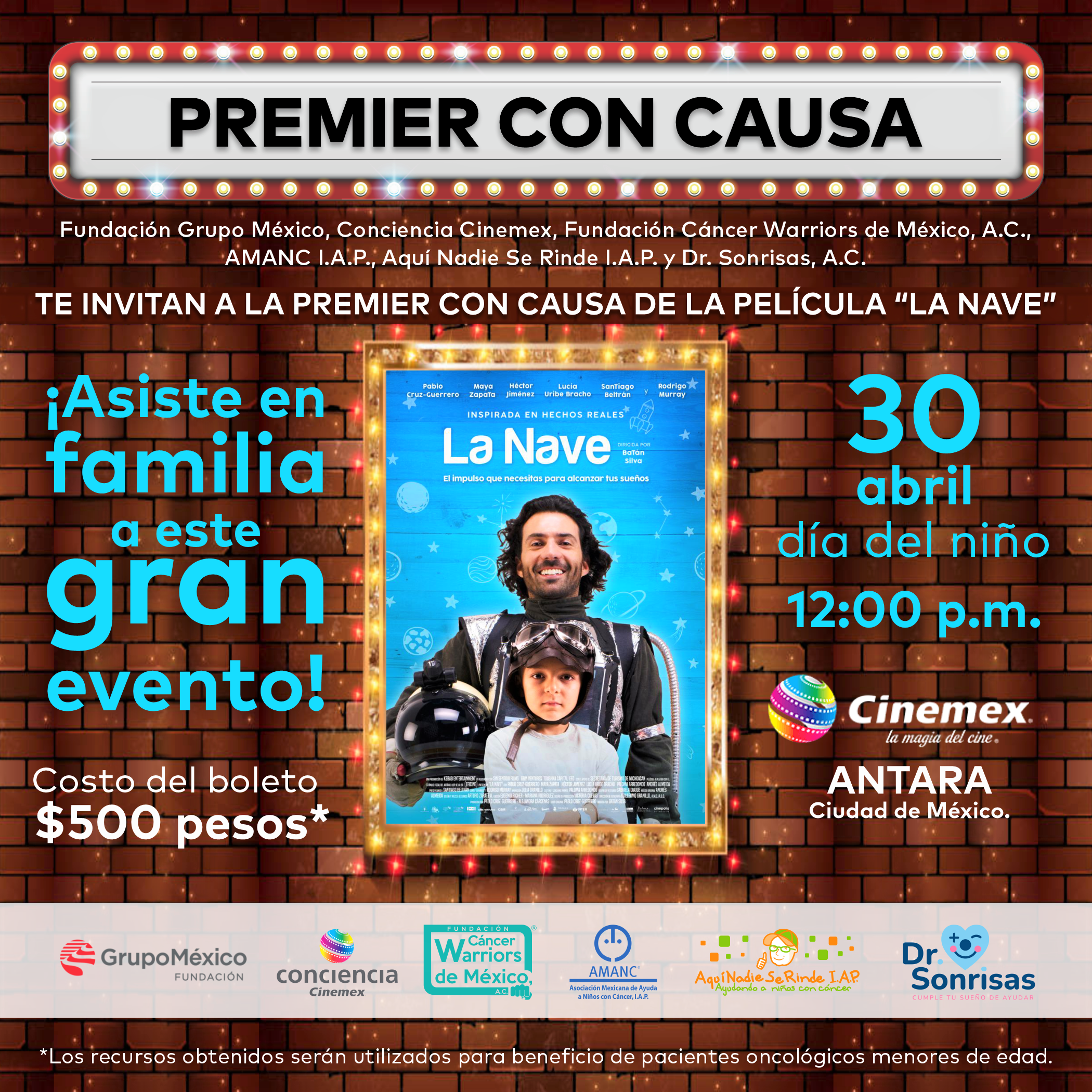 Premier con Causa Cinemex Grupo México AMANC